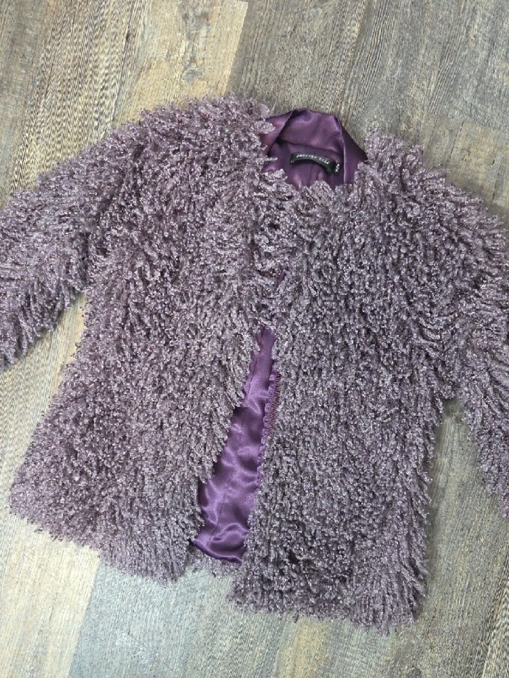 Lavender Faux Fur Jacket Designer Joeffer Caoc